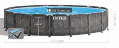 Intex Prism Frame Pool Greywood - 549 X 122 Cm – Met Filterpomp En Accessoires -Zwembad Tuin 26744gn zwembadformaat 1