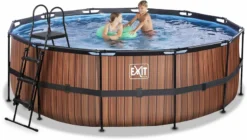 EXIT TOYS EXIT Wood Zwembad - 427 X 122 Cm - Met Zandfilterpomp En Trap -Zwembad Tuin 680 1200 exit 30 27 14 10 int 4