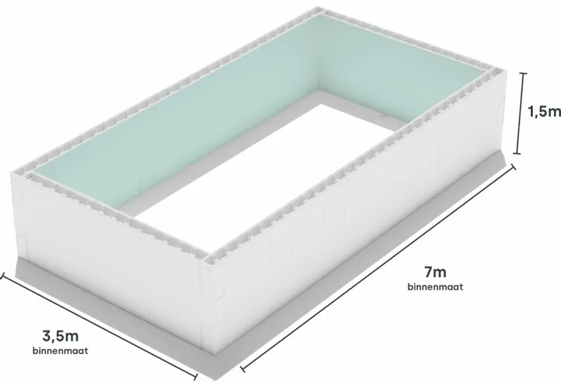 Polystyreen Zwembad Blokkenset High Density - 7.00 X 3.50 X 1.50 M 4 Polystyreen Zwembad Blokkenset High Density - 7.00 X 3.50 X 1.50 M - Afbeelding 4