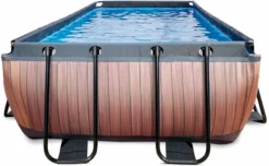 EXIT TOYS EXIT Wood Zwembad - 400 X 200 X 100 Cm - Met Zandfilterpomp En Trap -Zwembad Tuin 740 1200 exit 30 17 42 10 int 3