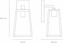 Lucide Matslot E27 Wandlamp - Zwart 14 Lucide Matslot E27 Wandlamp - Zwart -Zwembad Tuin 816 1200 29829 01 30 technical drawing