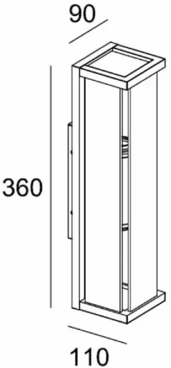 Lucide Claire Mini E27 Wandlamp - 2 Spots - Antraciet -Zwembad Tuin 900 418 27885 02 30 technical drawing