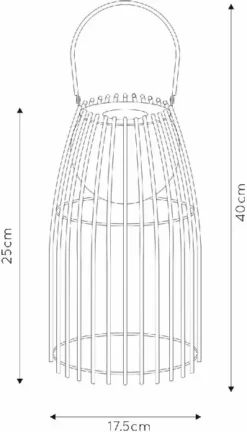 Lucide Fjara Led Tafellamp - Bruin -Zwembad Tuin 900 515 06801 01 43 technical drawing
