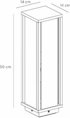 Lucide Claire E27 Sokkellamp - Rechthoek - Antraciet -Zwembad Tuin 900 542 27883 50 30 technical drawing