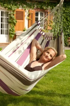 La Siesta Caribena 1 Persoons Hangmat - Purple -Zwembad Tuin 900 600 cih14 7 caribe a purple cotton single classic hammock image 05