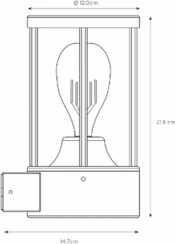 Lucide Lori E27 Sensor Wandlamp - Antraciet -Zwembad Tuin 900 644 14893 01 30 technical drawing
