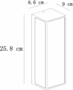 Lucide Dukan E27 Wandlamp - Zwart -Zwembad Tuin 900 723 15802 01 30 technical drawing