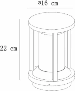 Lucide Cadix E27 Sokkellamp - 22 Cm - Zwart 12 Lucide Cadix E27 Sokkellamp - 22 Cm - Zwart -Zwembad Tuin 900 747 15804 22 30 technical drawing