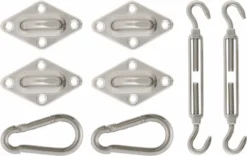 Livin’outdoor Bevestigingsmaterialen Schaduwdoek Vierkant - RVS