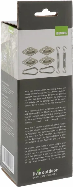 Livin’outdoor Bevestigingsmaterialen Schaduwdoek Vierkant - RVS 3 Livin’outdoor Bevestigingsmaterialen Schaduwdoek Vierkant - RVS - Afbeelding 3