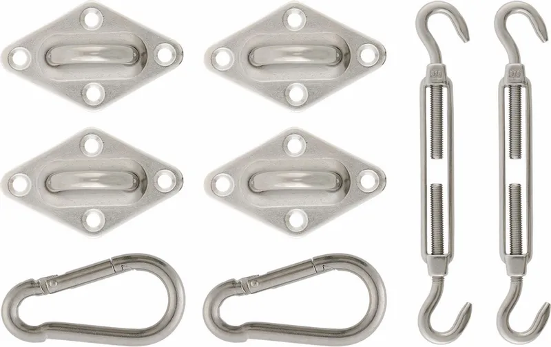 Livin’outdoor Bevestigingsmaterialen Schaduwdoek Vierkant - RVS 1 Livin’outdoor Bevestigingsmaterialen Schaduwdoek Vierkant - RVS