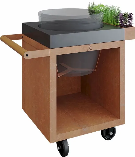 OFYR Kamado Table 65 PRO BBQ Tafel - Corten - Concrete - BGE 1 OFYR Kamado Table 65 PRO BBQ Tafel - Corten - Concrete - BGE