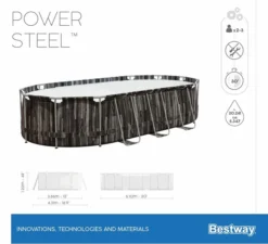 Bestway Power Steel Oval Zwembad - 610 X 366 X 122 Cm - Met Filterpomp En Accessoires -Zwembad Tuin 900 989 5611r 01 power steel