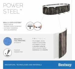 Bestway Power Steel Oval Zwembad - 610 X 366 X 122 Cm - Met Filterpomp En Accessoires -Zwembad Tuin 900 989 5611r 02 power steel