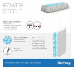 Bestway Power Steel Rectangular Zwembad - 640 X 274 X 132 Cm - Met Zandfilterpomp En Accessoires -Zwembad Tuin bestway power steel rectangular zwembad 640 x 274 x 132 cm set 21