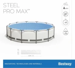 Bestway Steel Pro MAX Zwembad - 427 X 107 Cm - Met Filterpomp En Accessoires -Zwembad Tuin bestway steel pro max zwembad 427 x 107 cm set 18