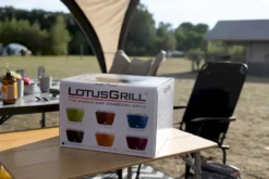 LotusGrill Mini Houtskoolbarbecue - Groen -Zwembad Tuin doos lotusgrill 3