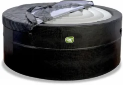 EXIT TOYS EXIT Leather Premium Opbouw Spa - 4-6 Persoons -Zwembad Tuin exit leather premium 6 opblaasbare spa cover half open