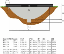EXIT TOYS Exit Silhouette InGround Trampoline Met Net - Ø 305 Cm - Zwart -Zwembad Tuin exit 12 95 10 00 int 3 resultaat