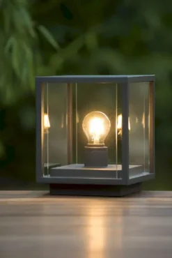 Lucide Claire E27 Sokkellamp - Vierkant - Antraciet 9 Lucide Claire E27 Sokkellamp - Vierkant - Antraciet -Zwembad Tuin lucide claire e27 sokkellamp vierkant antraciet 5