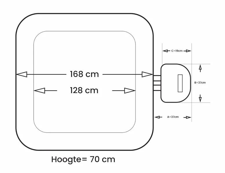 NetSpa Aspen Opblaasbare Spa - 4 Persoons 7 NetSpa Aspen Opblaasbare Spa - 4 Persoons - Afbeelding 7