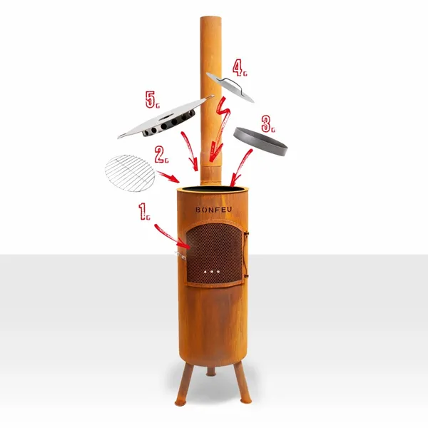 Bonfeu BonGiano LP Tuinhaard - Corten 2 Bonfeu BonGiano LP Tuinhaard - Corten - Afbeelding 2