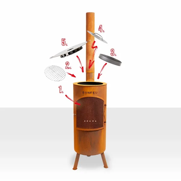 Bonfeu BonTino LP Tuinhaard - Corten 2 Bonfeu BonTino LP Tuinhaard - Corten - Afbeelding 2