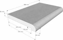Scandi Roc Nevada Randtegel - Off White 7 Scandi Roc Nevada Randtegel - Off White -Zwembad Tuin scandi roc nevada randtegel afmetingen 1
